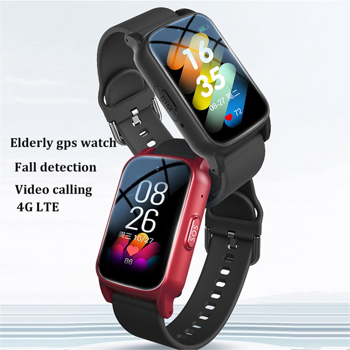 4G ouderen smartwatch met GPS, - Fall Detection Watch recensie en prijs